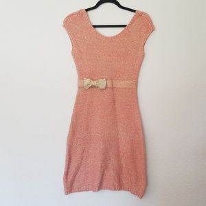 🌸Peach and gold sweater dress
